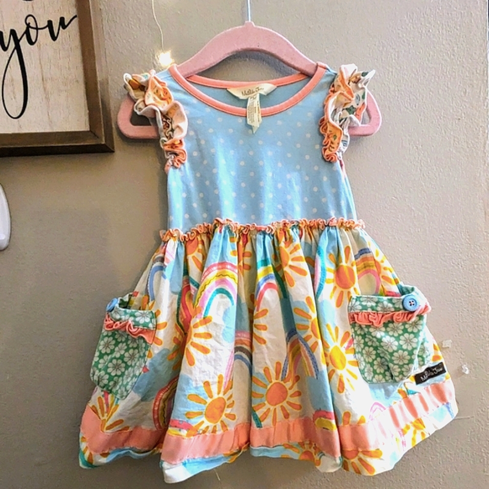 Matilda Jane Girls size 2 Dream Chasers- Rainbow Way dress. Good used condition